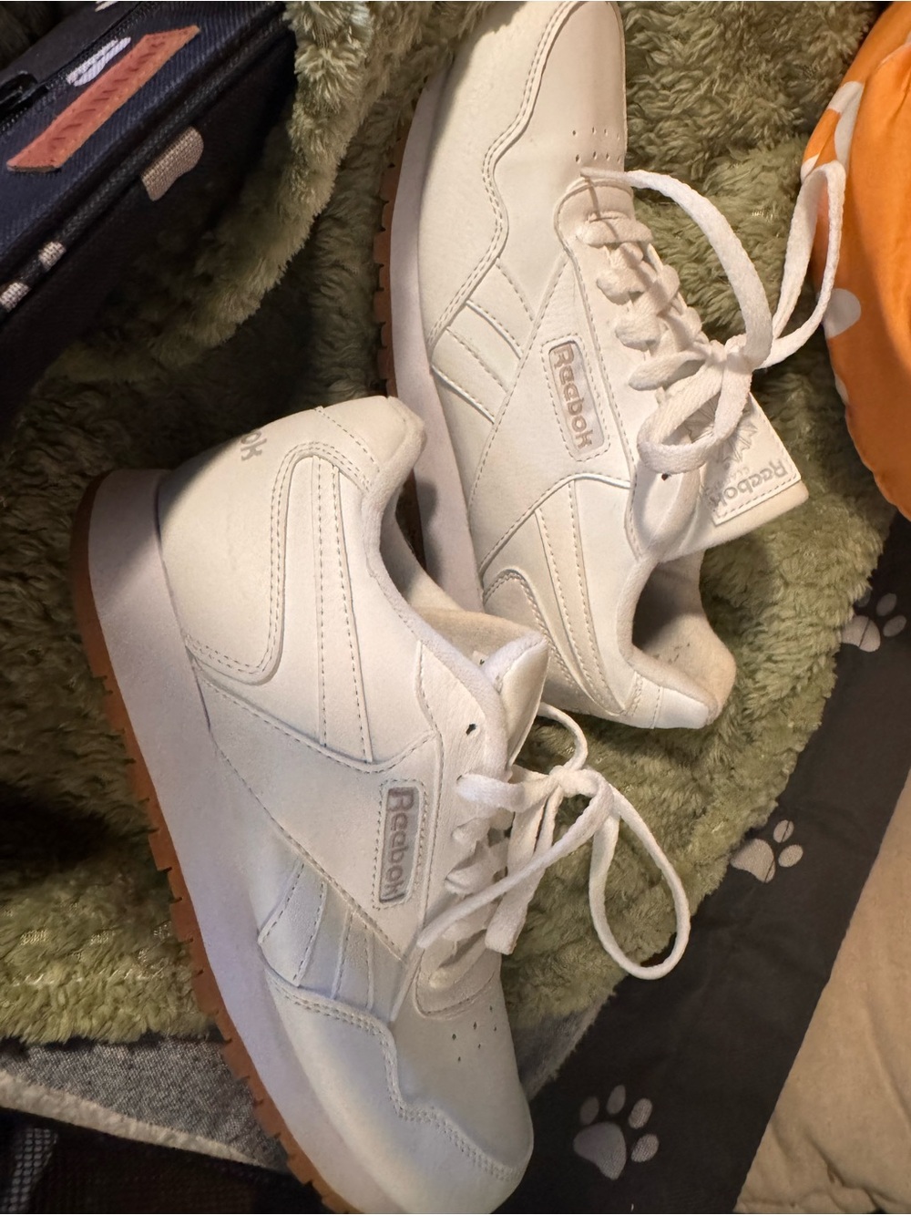 Reebok White Sneakers with Gum Sole